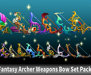 Fantasy Archer Weapons Bow Set Pack