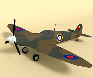 Low Poly Cartoon Supermarine Spitfire MKII