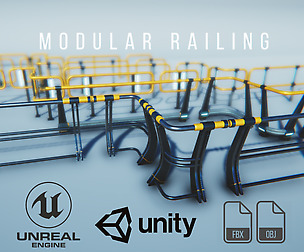 Modular Game-ready modern railings