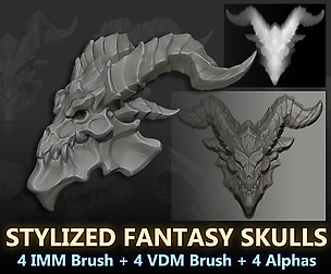 Stylized Fantasy Skulls