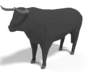 Low Poly Cartoon Bull