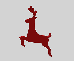 Low Poly Reindeer Decoration Object