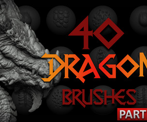 Zbrush + Blender - 40 Dragon VDM Brush Part 2