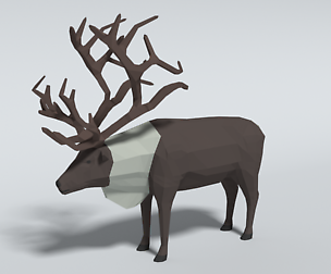 Low Poly Cartoon Reindeer
