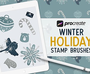 50 Winter Holiday Procreate Brushes
