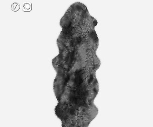 Lambskin Rug Black and White