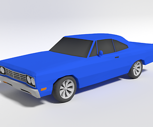 Low Poly Cartoon Plymouth Roadrunner Car