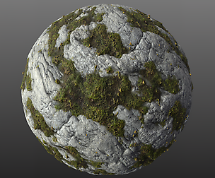 Mossy Rock 002 PBR Material Texture