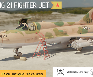 MiG 21 - Rigged & Animated - with Interior - M4