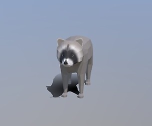 Low Poly Cartoon Raccoon