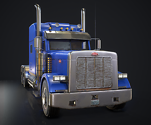 American Peterbilt Truck - Low Poly