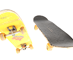 Yellow skateboard with PBR textures 21