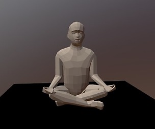 Low Poly Kid Sitting in Lotus Pose