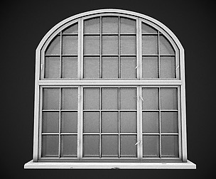 3D Arched Window - High Poly