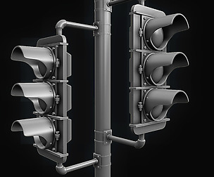 3D Traffic Signal Lights High Poly