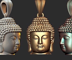 0135 Buddha  Face Pendant Ready For 3D Print