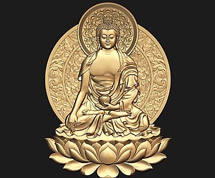 0134 Thailand Buddha Sculpture Ready For 3D Print
