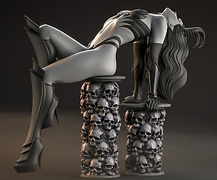 Demoness 3d print model and Zbrush Source