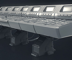 3D Computer Control Station High Poly