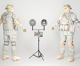Fully equipped American soldier with props 30