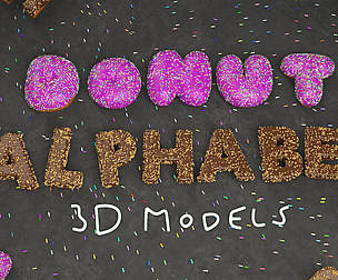 Donut Alphabet 3d Models