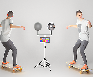 Animated man riding on a skateboard 35