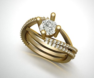 0142 Princess Cut Diamond Ring