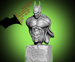 0128 Joker and batman Bust 3D Model