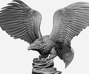 0124 Eagle Bust Full Model Ready For 3D Print