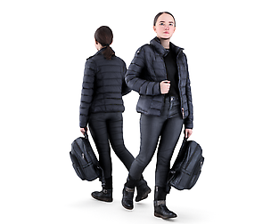 Woman street style with a backpack 90