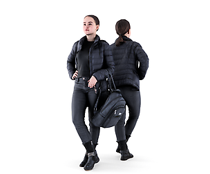 Woman street style with a backpack 85