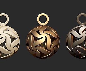 0143 Floral Starball Pendant Ready for 3D Print