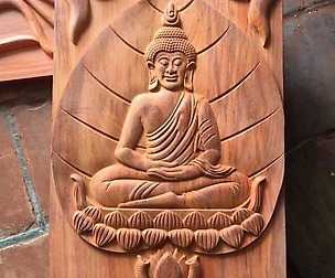 Wood Gold Buddha