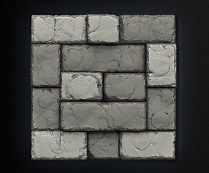 3D Stone Brick Wall - High Poly