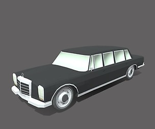 Low Poly Cartoon Retro Limousine