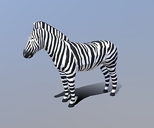 Low Poly Cartoon Zebra