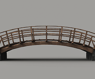 Wooden Bridge Low-poly Game-ready Low-poly