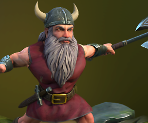 Fantasy Dwarf - rigged Low-poly