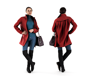 Woman in Red Coat 69
