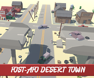 3D Low Poly Post-Apo Desert Town