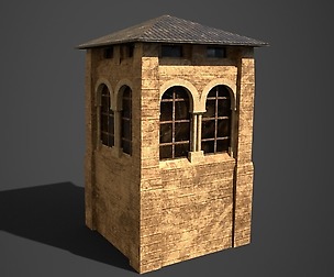 Medieval House Game-ready Low-poly 3D model