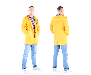 Man in yellow raincoat 01 model
