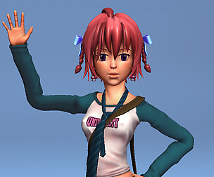 Anime school girl - RIGGED - low poly