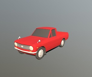 Low Poly Cartoon Datsun 1000 Pickup B20