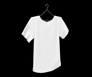 t-shirt hanging on a hanger