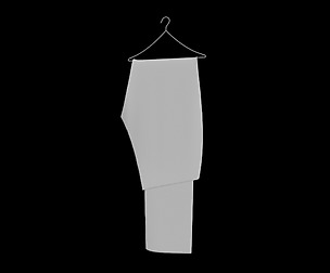 folded hanging jeans pants