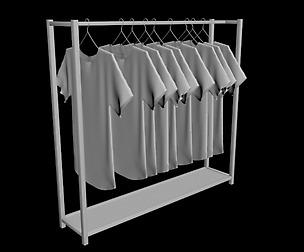 unisex woman man tshirt rack