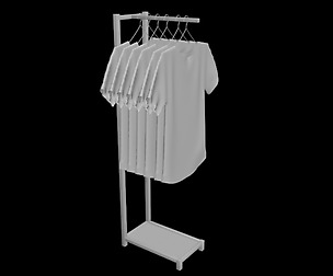 unisex woman man tshirt rack