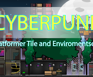 2D Cyberpunk Platformer Tileset