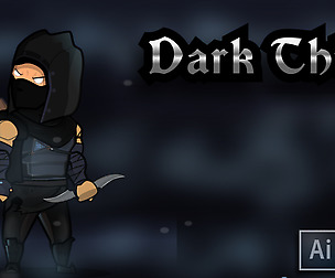 The Dark Thief 2D Game Character Sprites